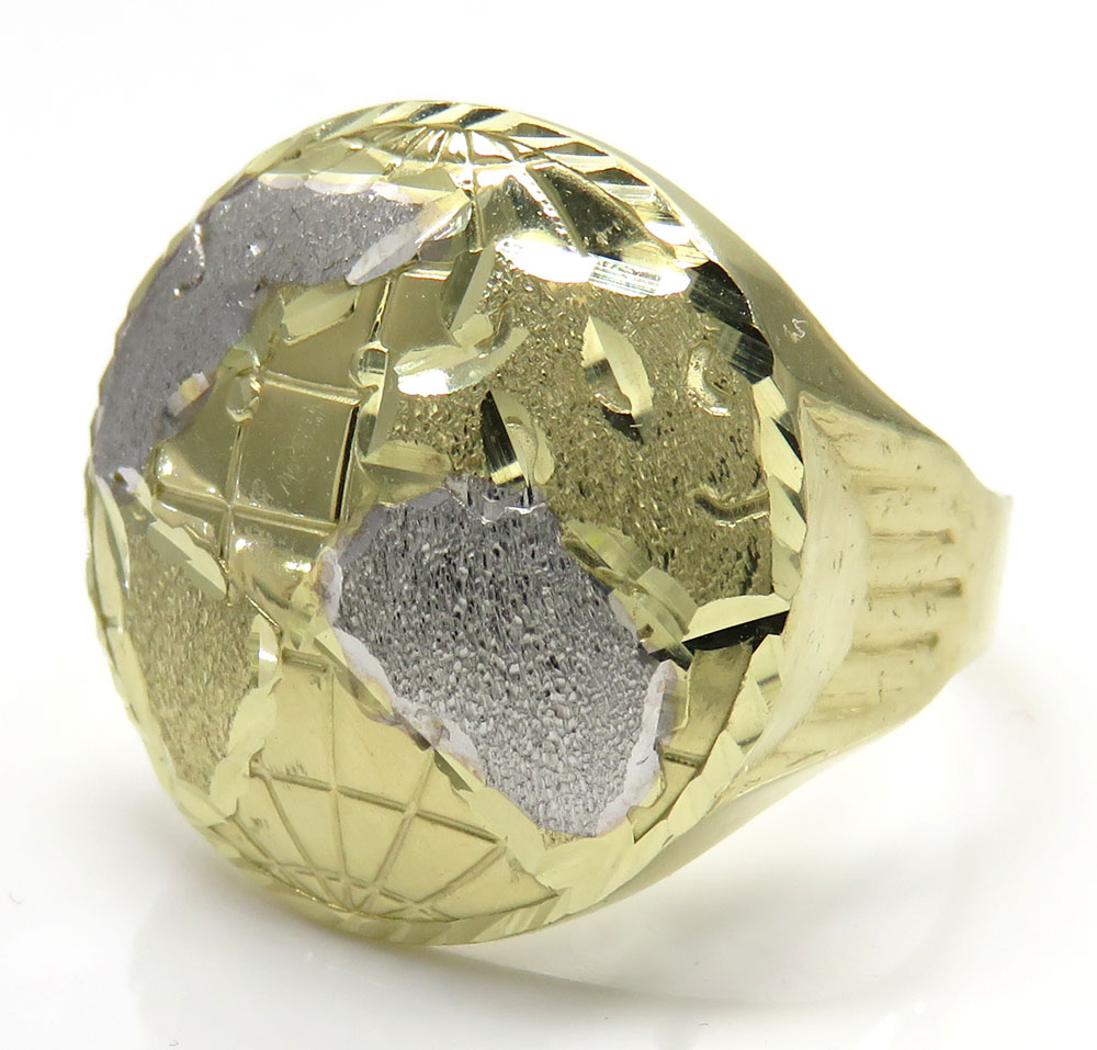 Buy 10k Two Tone Gold World Ring Online at SO ICY JEWELRY