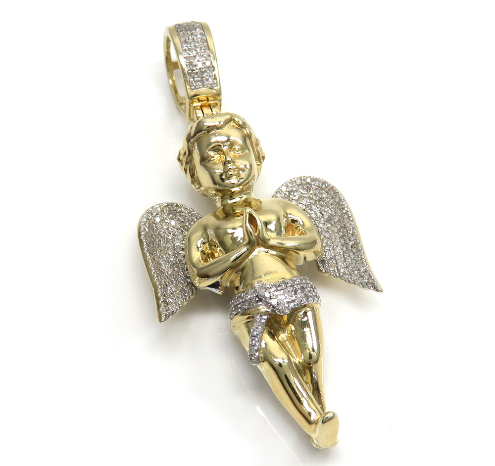 Gold Baby Angel Pendant Necklace, Unisex