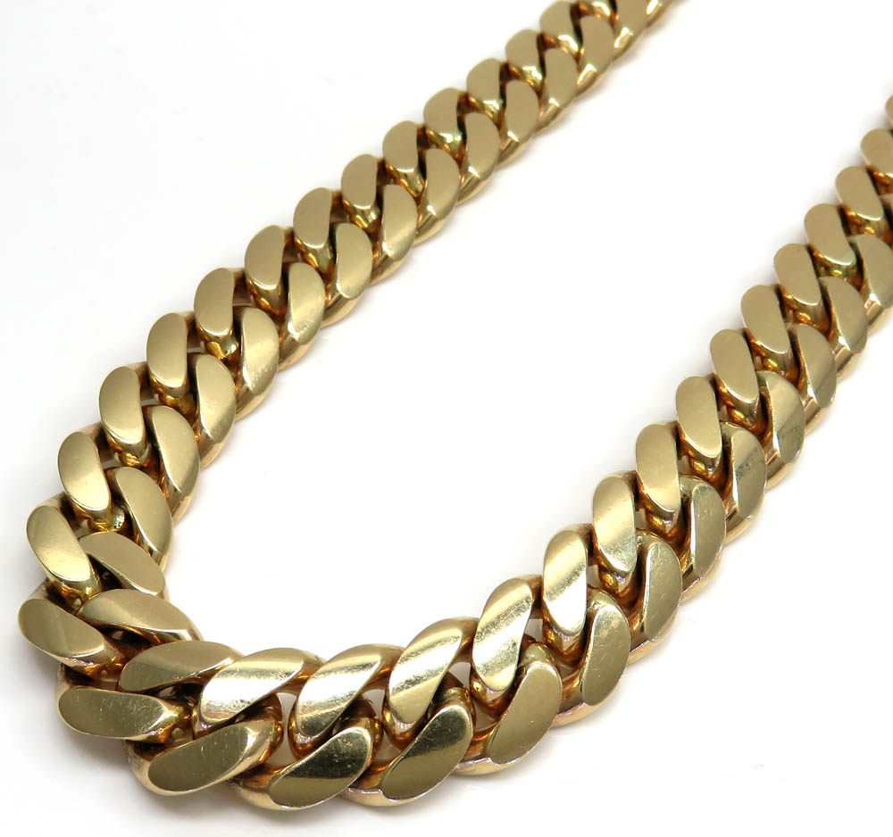 Buy 14k Yellow Gold Solid Miami Link 