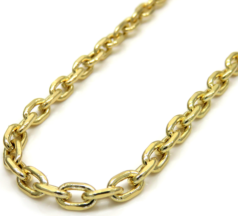 Buy 10k Yellow Gold Hollow Cable Link Chain 24 Inches 3.5mm Online at ...
