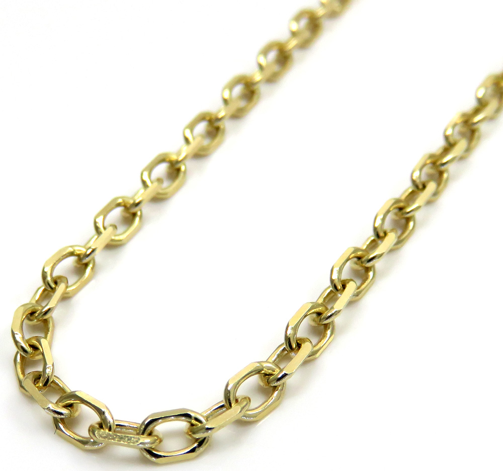 Buy 14k Yellow Gold Solid Cable Open Link Chain 18-26 Inch 3mm Online ...