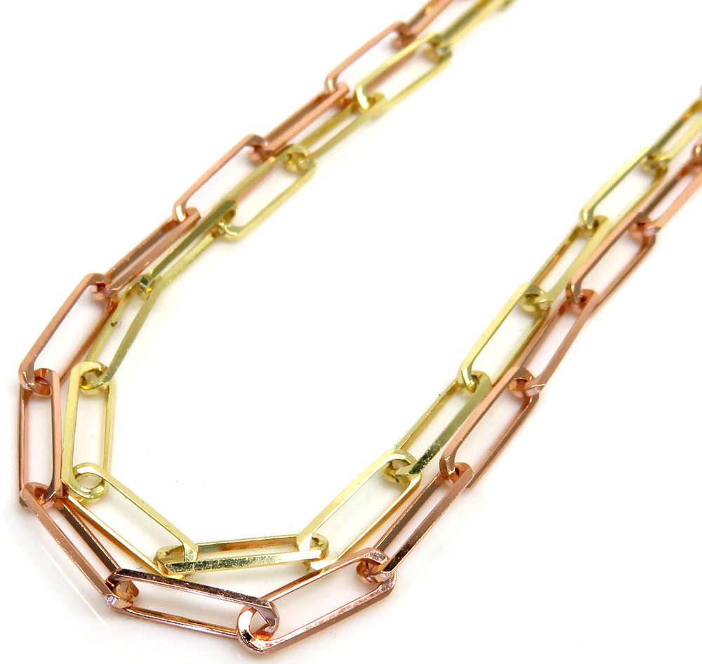 14K 3mm Paperclip Chain