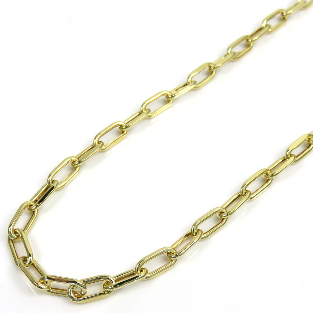Buy 10k Yellow Gold Hollow Paper Clip Chain 16-22 Inch 3.70mm Online at ...